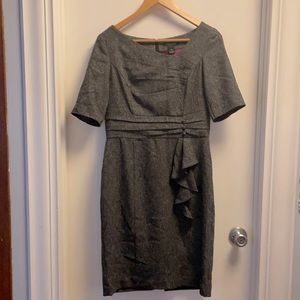 Tweed like gray fitted dress